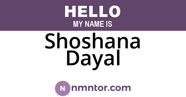 Shoshana Dayal