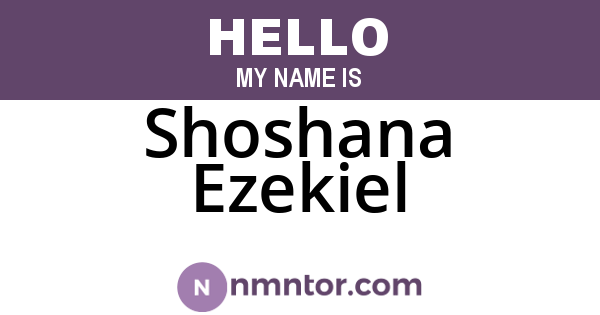Shoshana Ezekiel