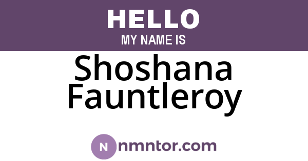 Shoshana Fauntleroy