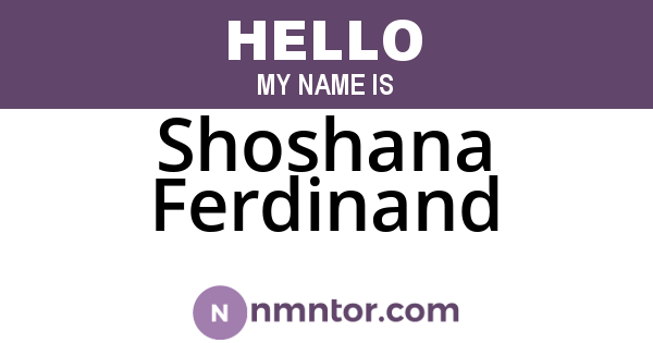 Shoshana Ferdinand