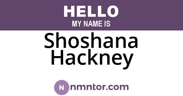 Shoshana Hackney