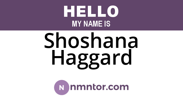 Shoshana Haggard
