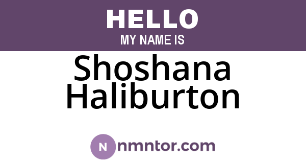 Shoshana Haliburton