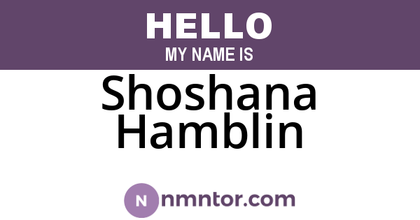 Shoshana Hamblin