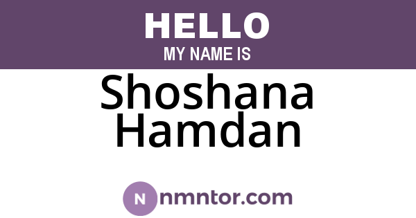 Shoshana Hamdan