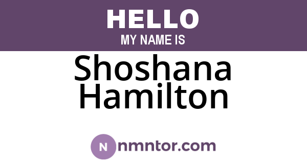 Shoshana Hamilton