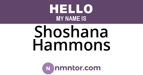 Shoshana Hammons