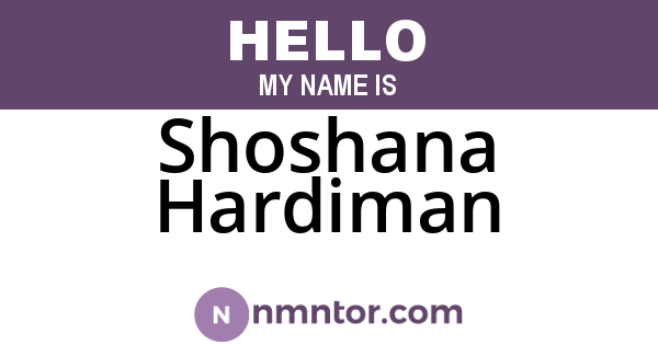 Shoshana Hardiman