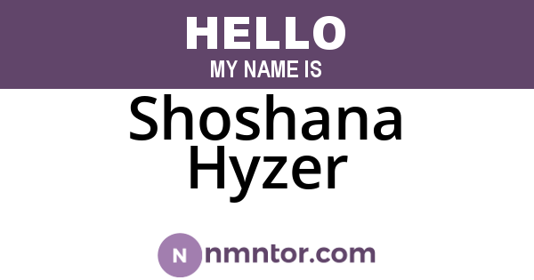 Shoshana Hyzer