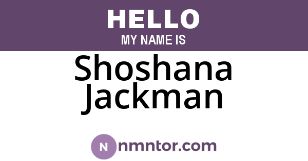 Shoshana Jackman