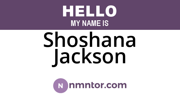 Shoshana Jackson