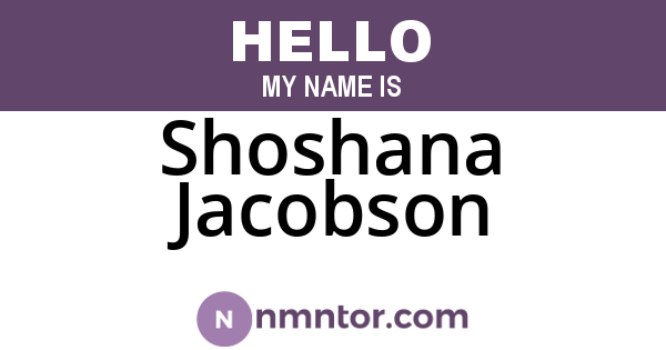 Shoshana Jacobson