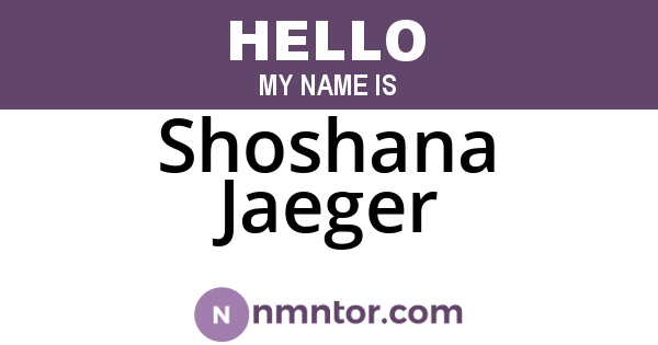 Shoshana Jaeger