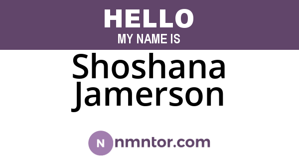 Shoshana Jamerson