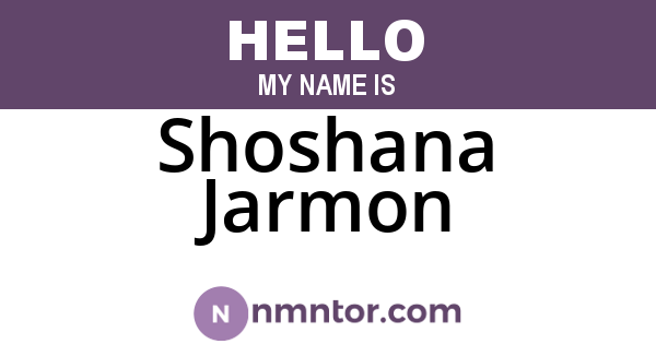 Shoshana Jarmon