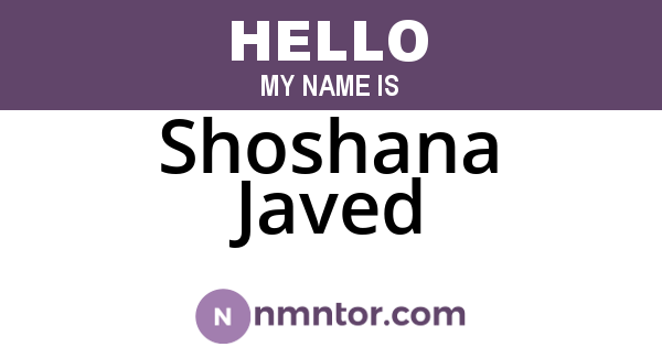 Shoshana Javed