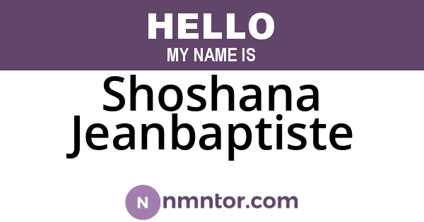 Shoshana Jeanbaptiste