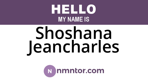 Shoshana Jeancharles