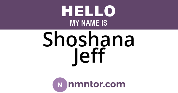 Shoshana Jeff