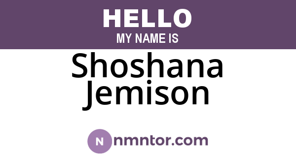 Shoshana Jemison