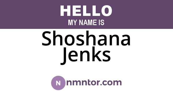 Shoshana Jenks
