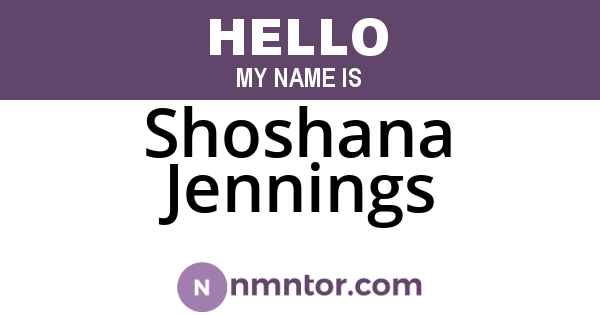 Shoshana Jennings
