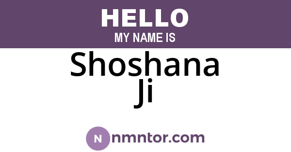 Shoshana Ji