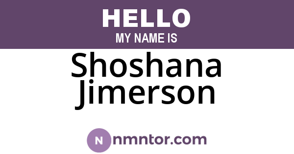 Shoshana Jimerson