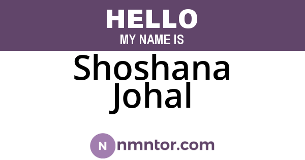 Shoshana Johal