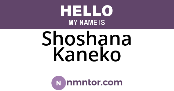 Shoshana Kaneko