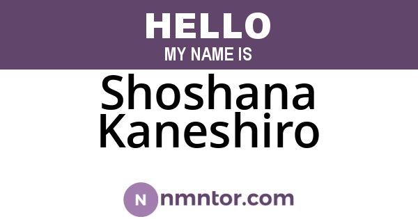 Shoshana Kaneshiro