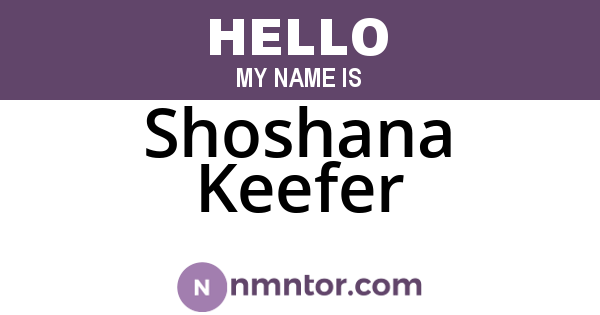 Shoshana Keefer