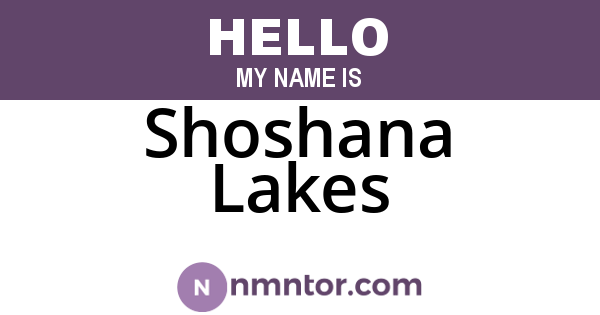 Shoshana Lakes