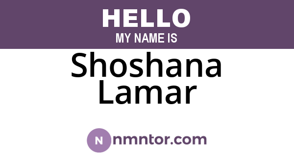 Shoshana Lamar