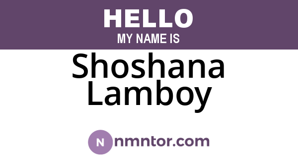 Shoshana Lamboy