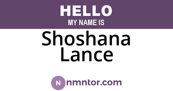 Shoshana Lance