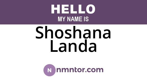 Shoshana Landa