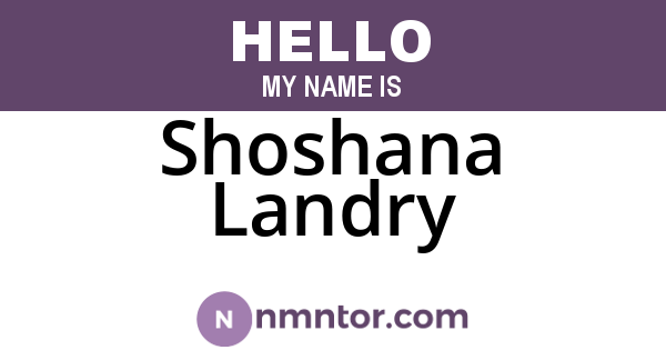 Shoshana Landry