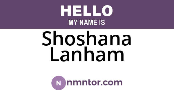 Shoshana Lanham