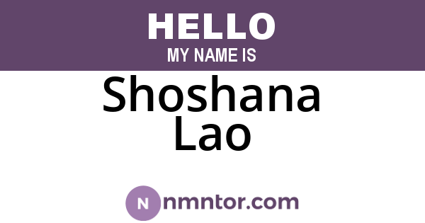 Shoshana Lao