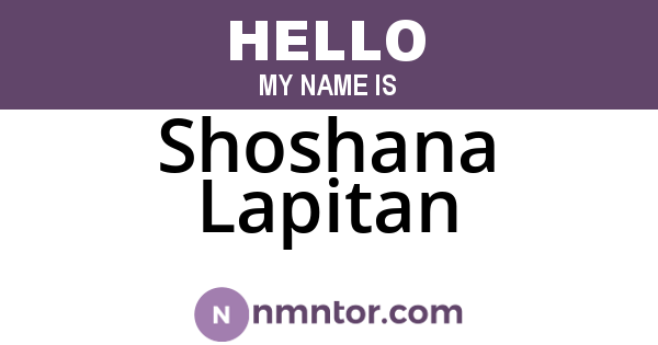 Shoshana Lapitan