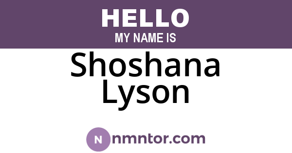 Shoshana Lyson