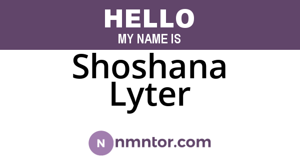 Shoshana Lyter