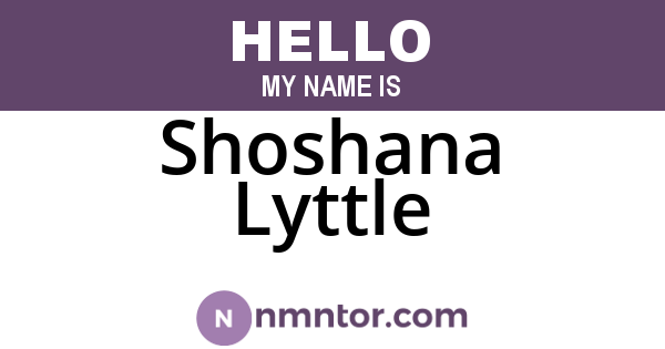 Shoshana Lyttle
