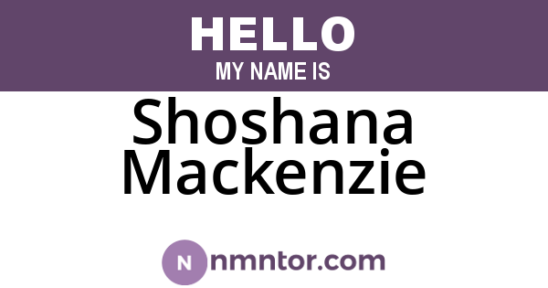 Shoshana Mackenzie