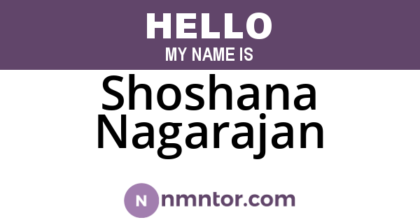 Shoshana Nagarajan