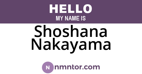 Shoshana Nakayama
