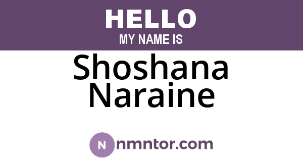 Shoshana Naraine