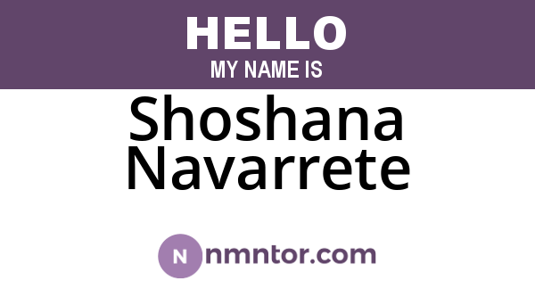 Shoshana Navarrete
