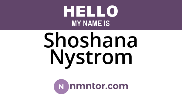 Shoshana Nystrom